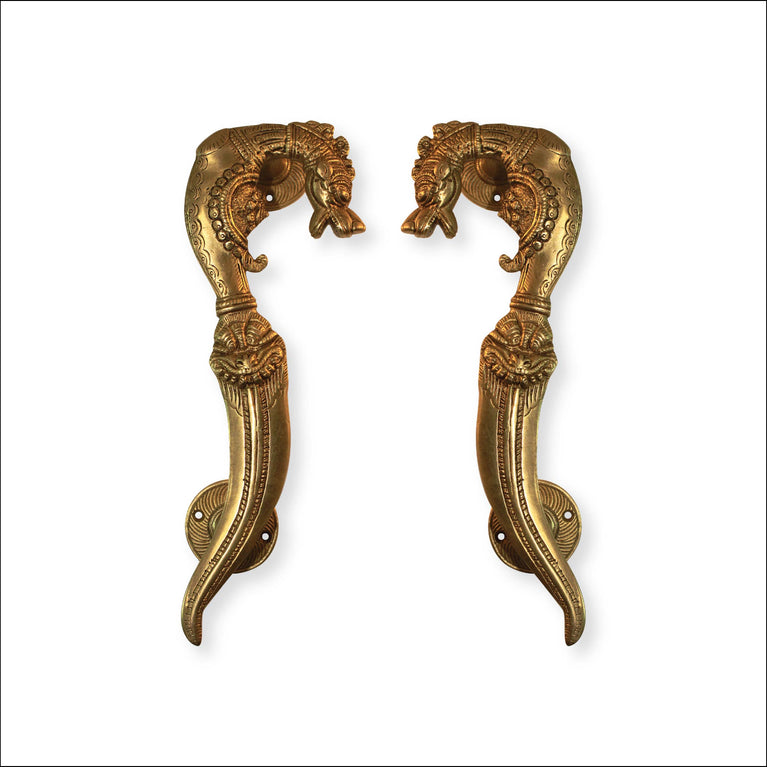 Brass Creature Door Pull Mythical Animal Door Handle Pair Entry Welcome