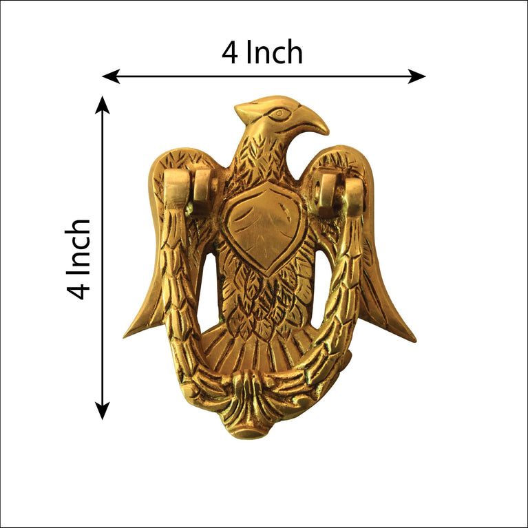 Two Moustaches Vintage Eagle Design Brass Door Knocker, Brass Door Knockers for Glass/Wooden Doors, Door Knockers for Home/Hotels, Standard, Pack of 2