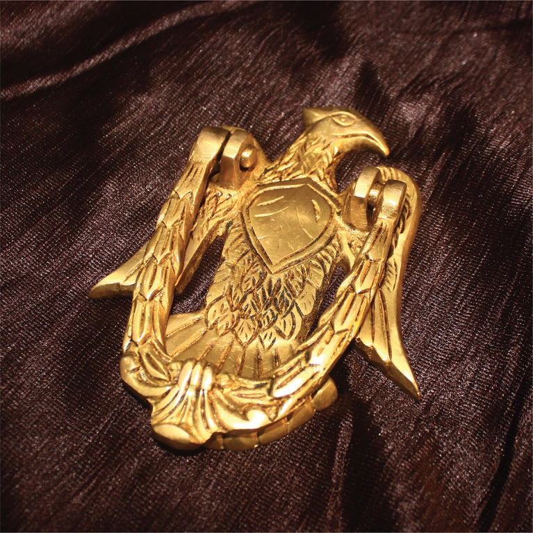 Two Moustaches Vintage Eagle Design Brass Door Knocker, Brass Door Knockers for Glass/Wooden Doors, Door Knockers for Home/Hotels, Standard, Pack of 2