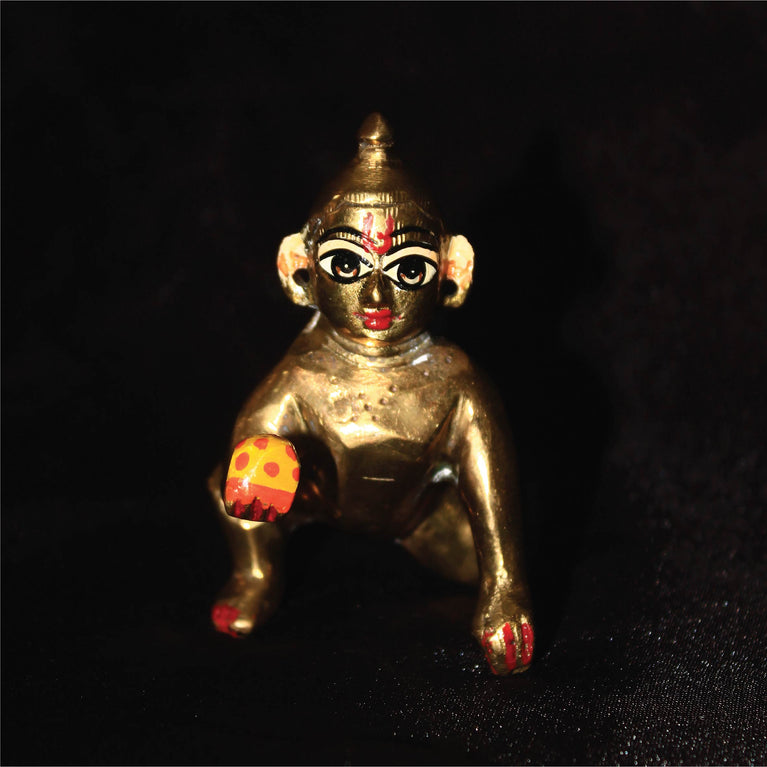 Bal Gopal, Laddu Gopal Statue Pure Brass 4 Inch
