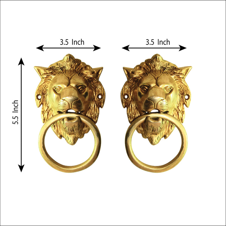 Brass Lions Head Door Knocker | Vintage Style Solid Brass Gold Knock Antique Design Door Knock
