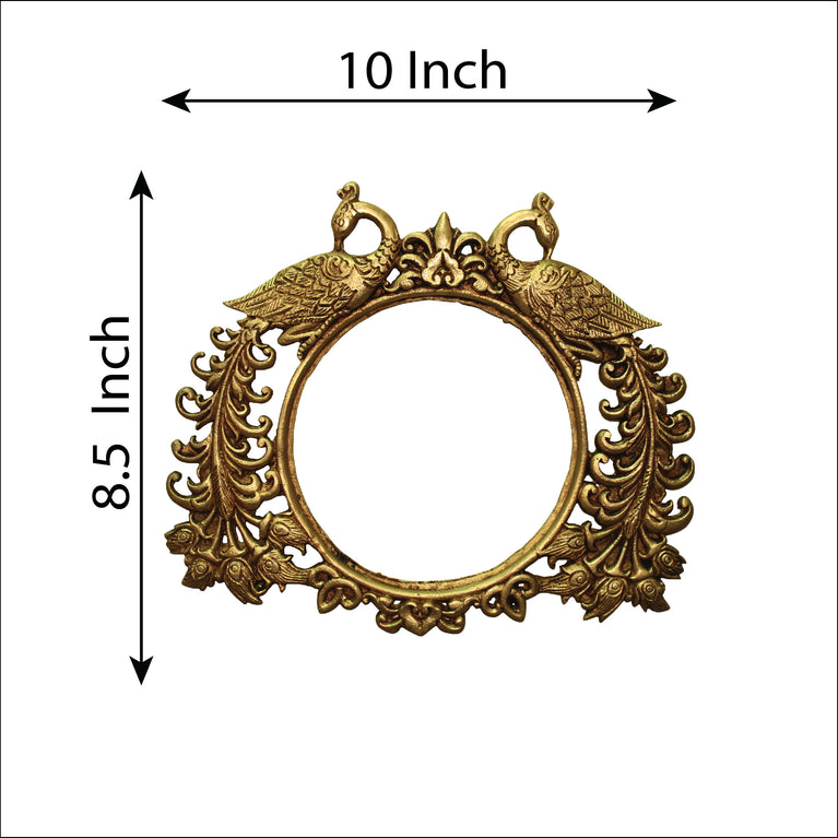 Brass mirror frame or Photo frame filigree design handcrafted with peacock on both sides .Birthday gift. House warming gift. home decor.
