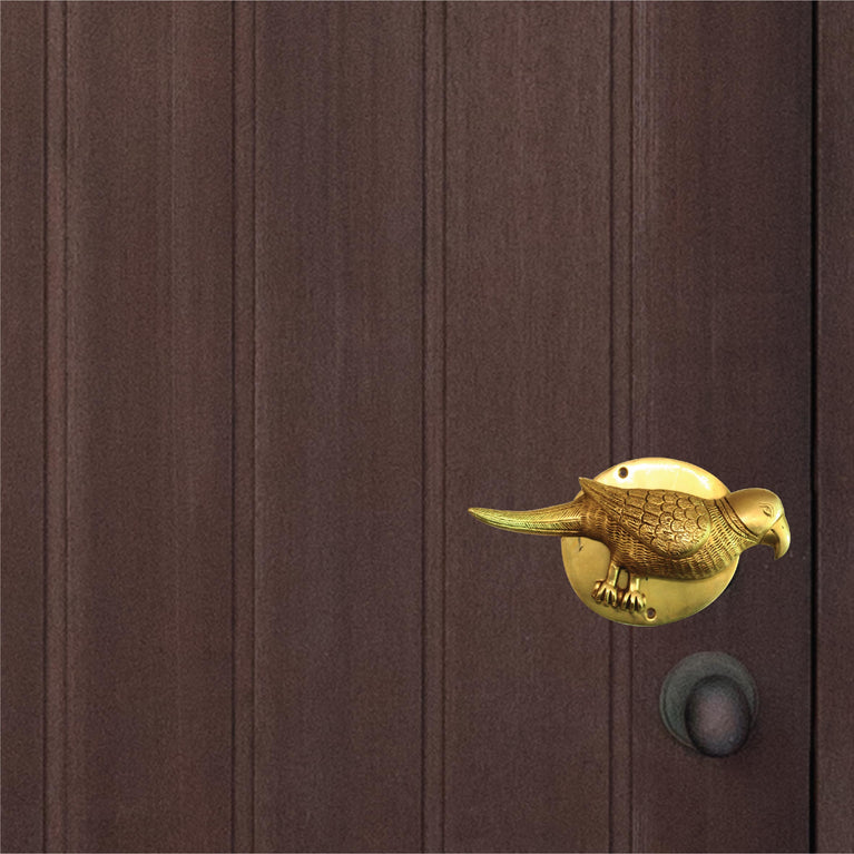 Brass Parrot Door Knocker | Brass Hand Craft Bird Theme Bell | Door Accessories Pack of 2