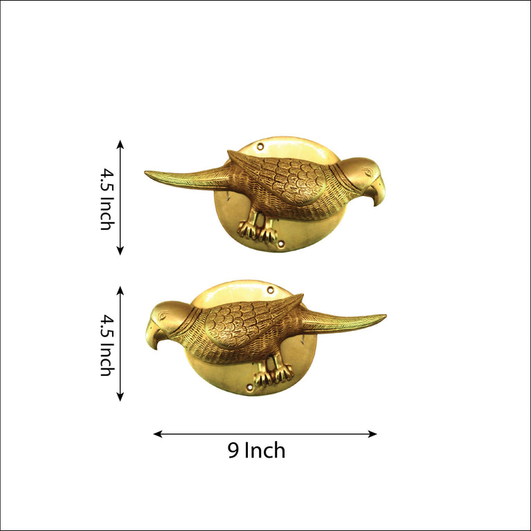 Brass Parrot Door Knocker | Brass Hand Craft Bird Theme Bell | Door Accessories Pack of 2