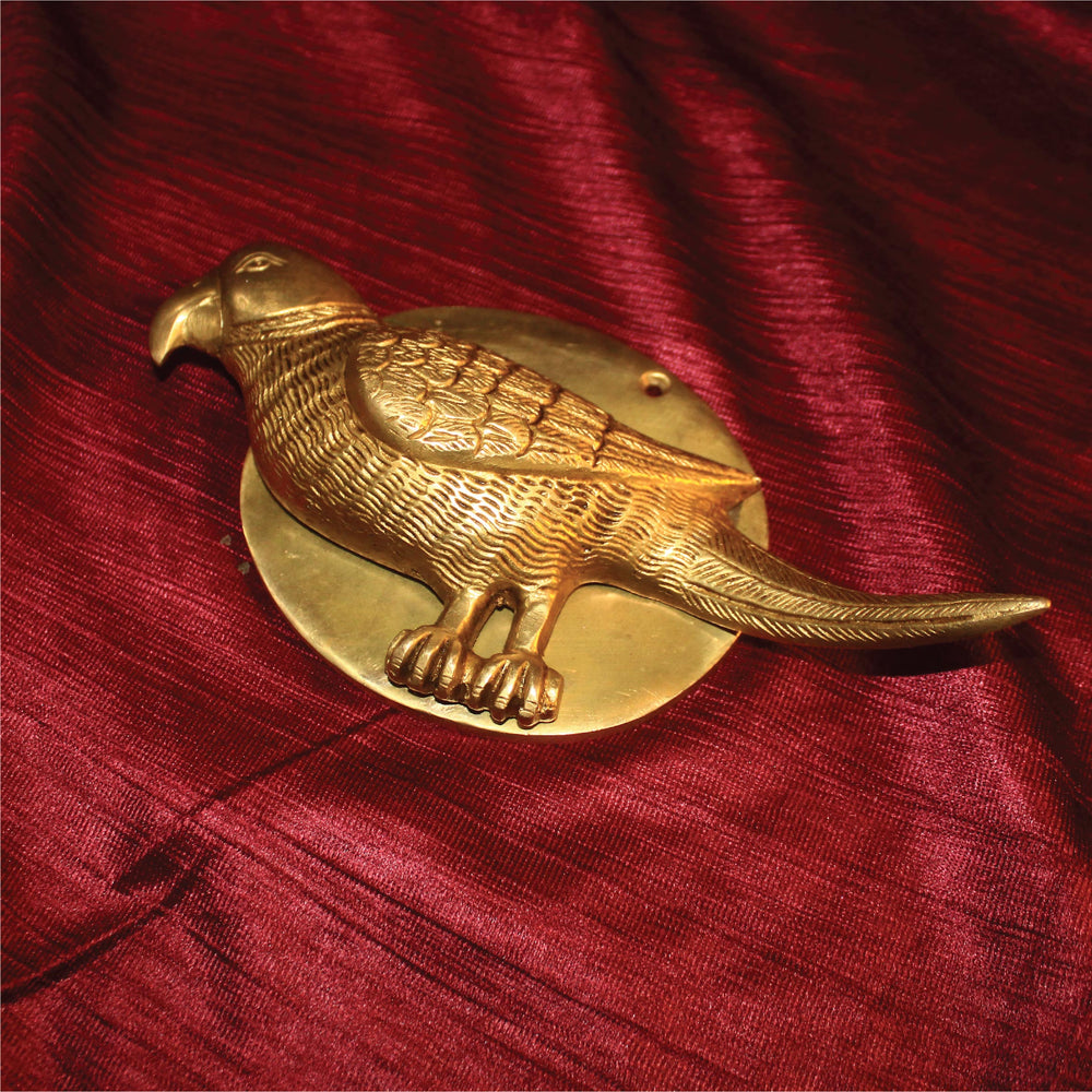 Brass Parrot Door Knocker | Brass Hand Craft Bird Theme Bell | Door Accessories Pack of 2