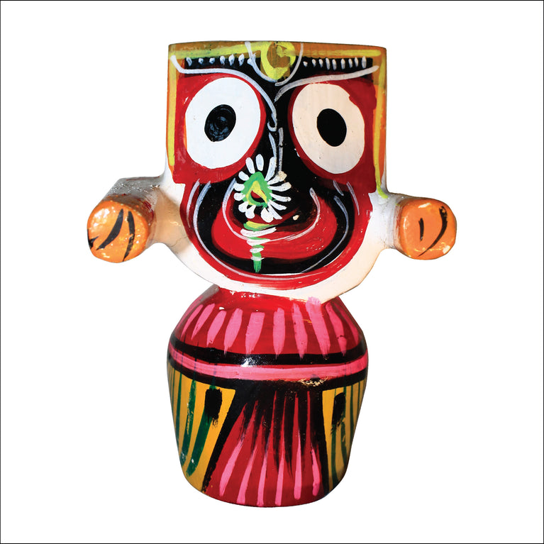 Rangkala Exquisite 3-Inch Neem Wood Jagannath Patitapavan Idol Decorative Showpiece