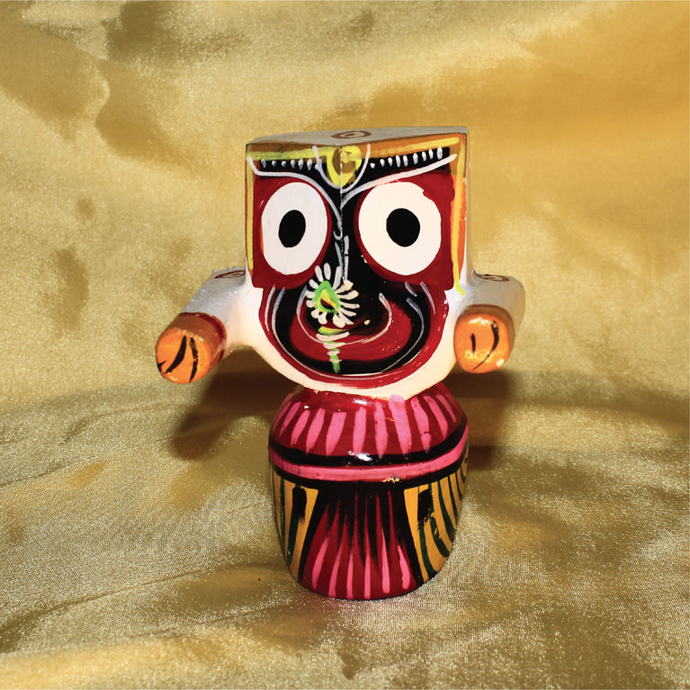Rangkala Exquisite 3-Inch Neem Wood Jagannath Patitapavan Idol Decorative Showpiece