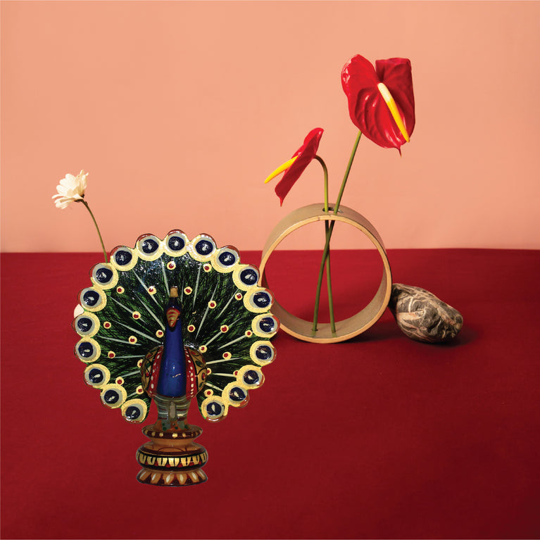 Rangkala National Handloom Wooden Dancing Peacock Show Piece