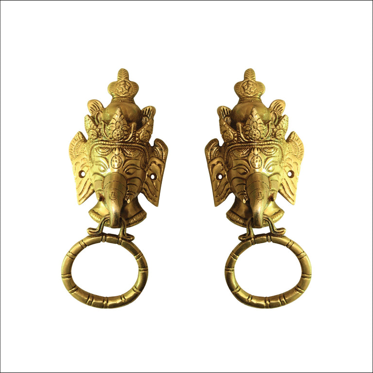 Brass Ganesha Ganesh Ganpati Elephant Door Knocker for Home Decor