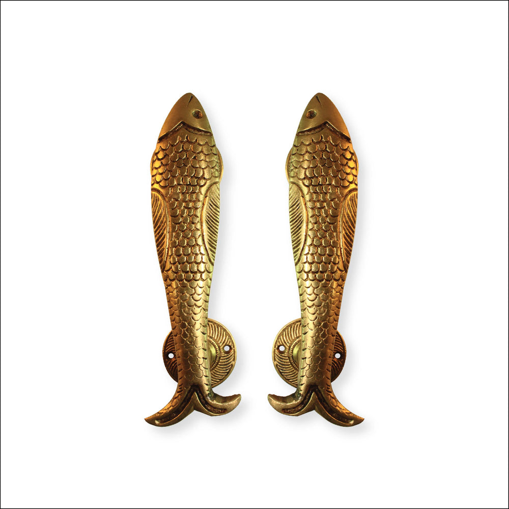 Brass Collection Door Handle Of Fish Brass Door Handle